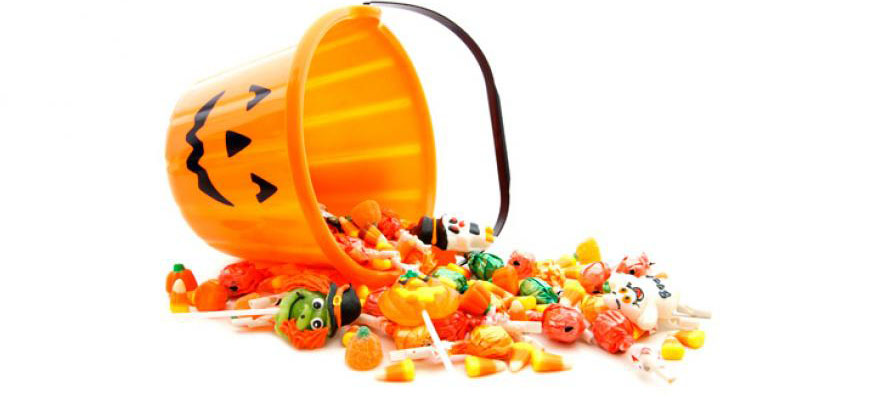 Trick or treat basket spilling out