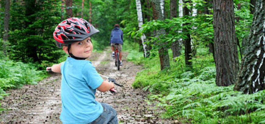 Kids riding a bike